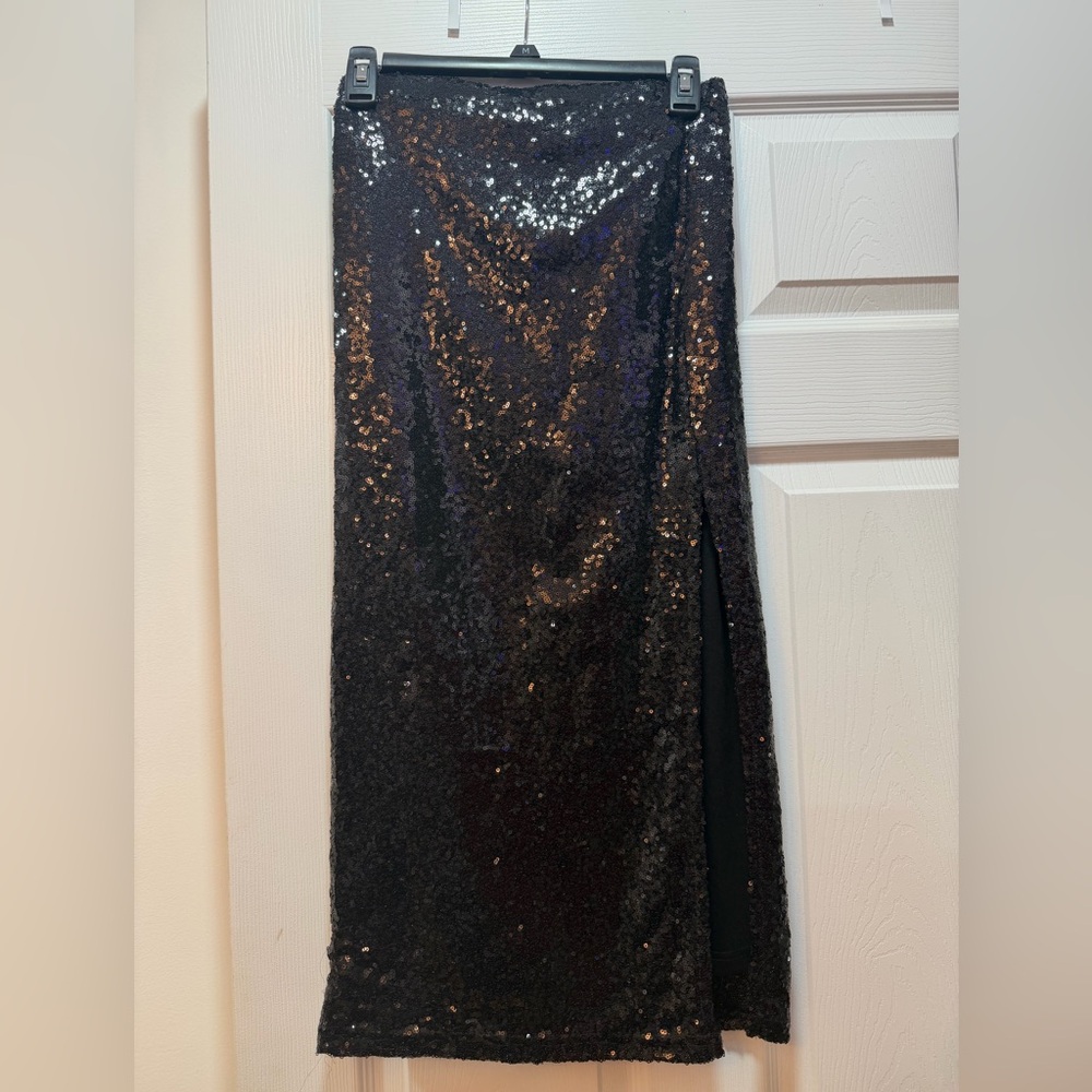 Forever 21 Black Sequin Pencil Skirt